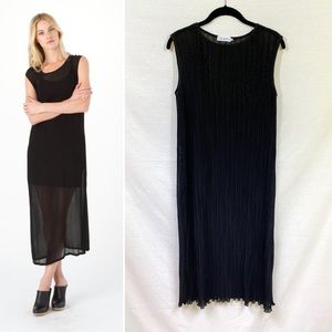 NWOT! Revolve Lacausa Sheer Pleated Black Dress